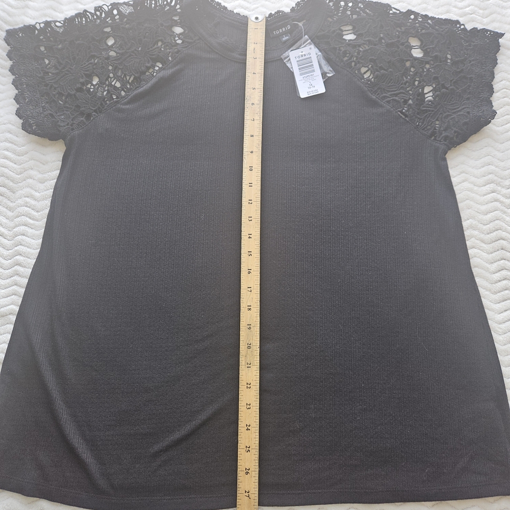 Torrid Black Lace Sleeve Blouse - Picture 3 of 5